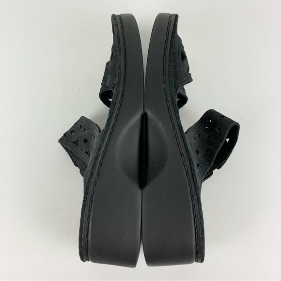 NAOT Black Suede Double Strap Filigree Lasercut Slip On Slide Sandals 40 - Picture 12 of 14